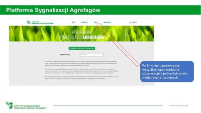 Korzystanie z Platformy Sygnalizacji Agrofagów przez Sygnalizatora 7