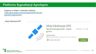 Poprawne udostępnianie lokalizacji dla Platformy Sygnalizacji Agrofagów 9